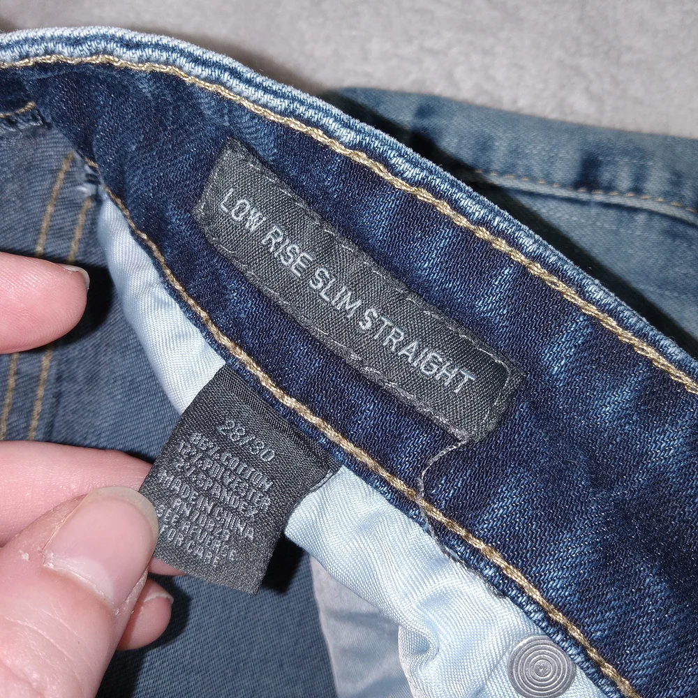 CJ Black Jeans Men 28x30 Acid Wash Low Rise Slim Straight Whisker Stretch Denim